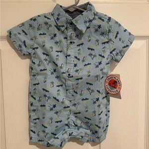 Beach Vans & Palm Trees One Piece Outfit, Baby Boy 6-9 Months Romper Outfit